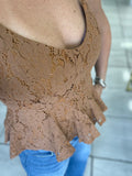 Brown Lace Cami Top