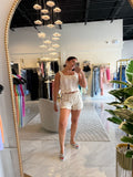 OffWhite Crochet Top & Shorts Set