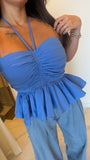 CobaltBlue HalterNeck Top