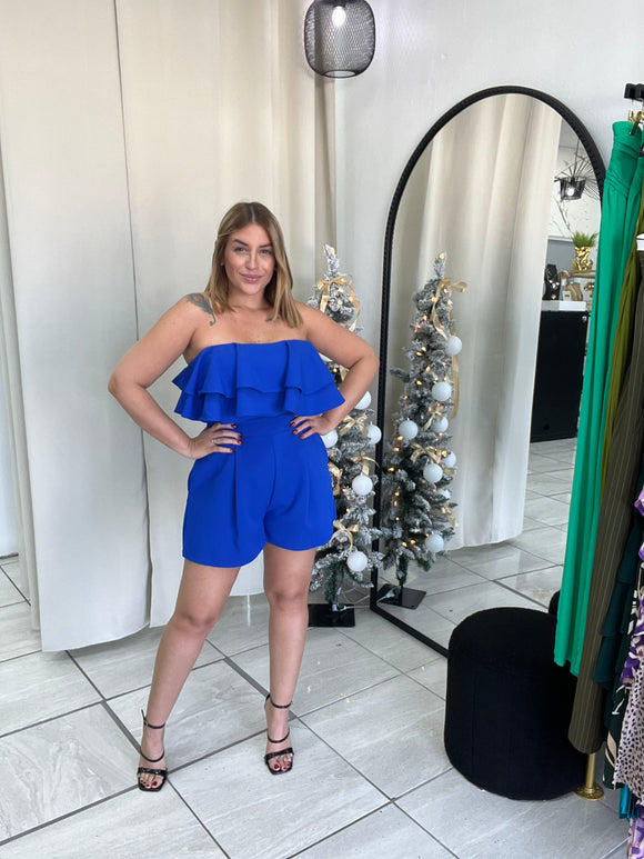 Royal Blue Strapless Romper