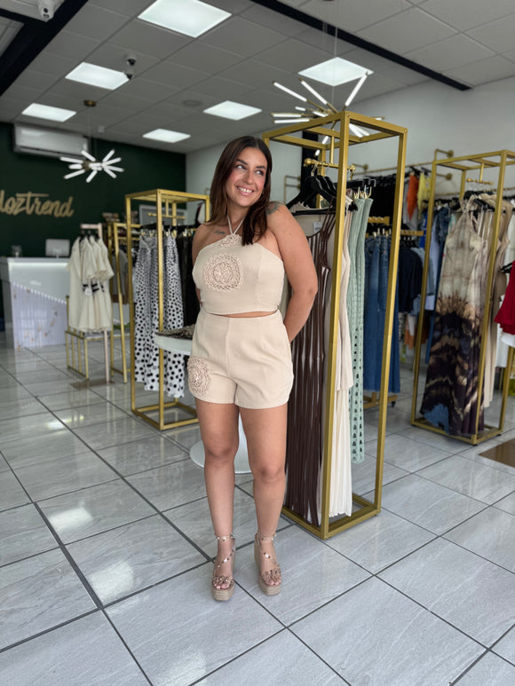 Natural Flower Top & Pants