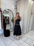 Black and Beige Skirt Set