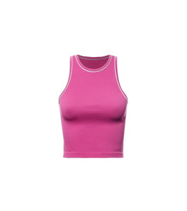 Contrast High Neck Rib Basic