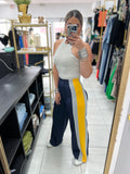 Navy Yellow Track Pants