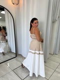 Mocha White Twist Top & Skirt