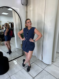 Navy & White Stripes Vest & Skort