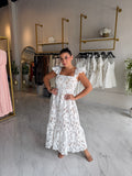 White Lace Midi Dress