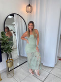 SoftGreen Crochet Dress