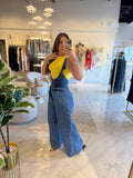 Denim RuffleStrap Overall