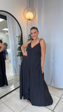 Black WideLeg VNeck Jumpsuit