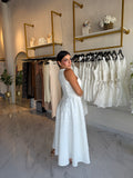White HalterNeck Midi Dress
