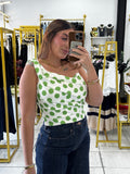 Lime Twisted OneShoulder Top