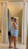 Blue PolkaDots Shorts Set
