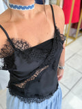 Black Lace Camisole Top (Oversized)