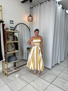 Ivory Taupe SashTie Dress