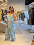 Washed Denim Balloon Pants