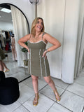 Olive Linen Dress