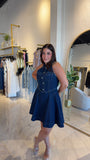Indigo CollarNeck Dress