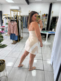 Oatmeal White Wavy Dress