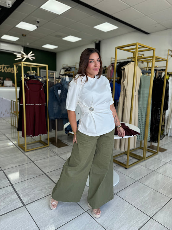 Olive Wide Trousers