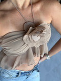 Taupe Petal Halter Top