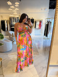 Leaves CutOut Maxi Dress