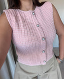 SoftPink JewelButtons Knit Top