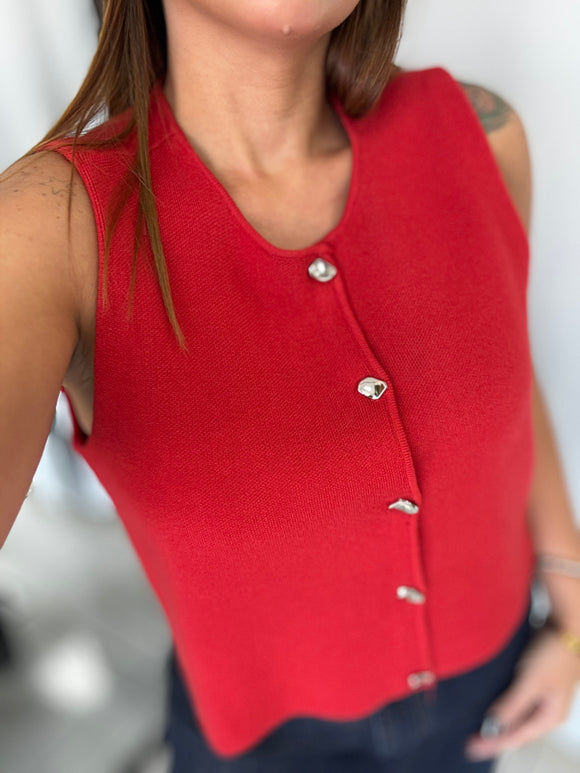 Red Boxy Vest
