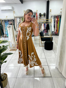 Camel Embroidery Dress