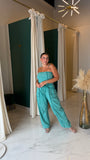 Mint Strapless Barrel Jumpsuit