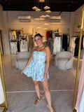 Blue Floral Tube Romper