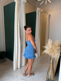 Denim Bow Straps Romper