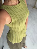Light Green Peplum Top