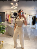 Taupe Polo Lounge Top & Pants