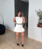 White Belt Dress