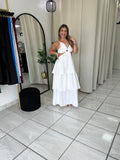 White Floral CutOut Dress