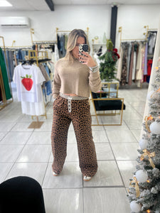 Brown Leopard BoxerStyle Pants