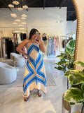 Blue Halter HankyHem Dress