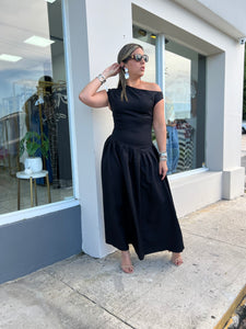 Black One Shoulder MaxiDress