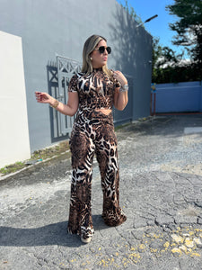 Leopard & Snake Pants & Crop Top