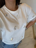 Crop Embellished  Oversized Top
