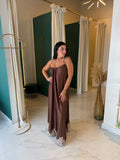 Brown Lace OpenBack Dress