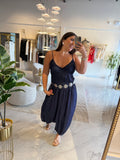 Navy Ruched Jumpsuit
