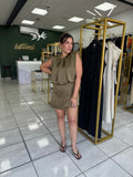 Olive Wrap Romper