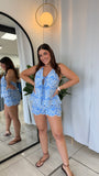 Blue HalterTop & Shorts Set