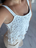 OffWhite Crochet Lace Top