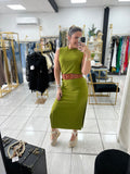 Olive Everyday Midi Dress (belt not included)