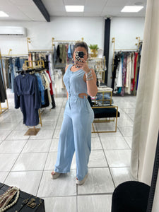 Light Blue Tencel Denim Jumpsuit