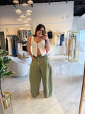 Olive Pockets WideLeg Pants