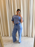 Blue Washed Pants Set (Travel Set)